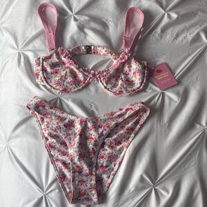 Strawberry Milk Mob Young Love Floral Two-Piece Bikini Set